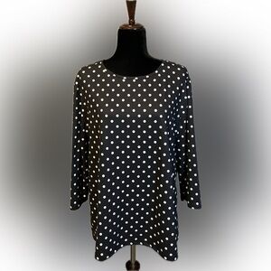 Nuggles Lexi Top in Black and White Polka Dot size 3X